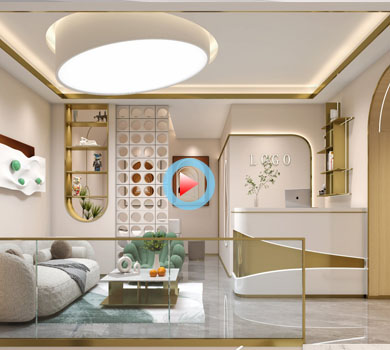 紹興柯橋在水一方美容院設(shè)計(jì)全景案例